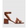 Коричневые кожаные босоножки с металлической эмблемой VLogo Signature