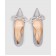 Серебристые лодочки DOUBLE BOW с кристаллами
