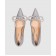 Серебристые лодочки Double Bow с кристаллами